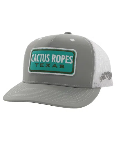 Hooey Big Boys And Girls Gray/white Cactus Ropes Trucker Snapback Hat In Gray,white