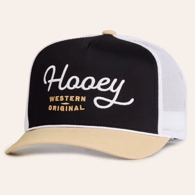 Hooey Black & White Og Logo Embroidered Rope Curved Bill Trucker Cap