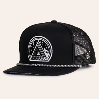 Hooey Black Music Patch Curved Bill Rope Trucker Cap