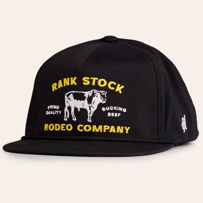 Hooey Black Rank Stock Logo Embroidered Rope Flat Bill Cap