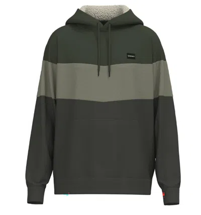 Hooey Breck Sherpa Trimmed Hooded Sweatshirt In Olive/black