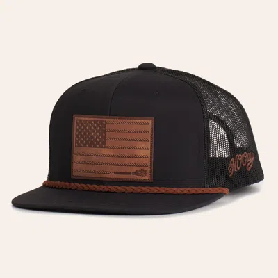 Hooey Burnt Cinnamon & Black Liberty Roper Leather Accented Cap