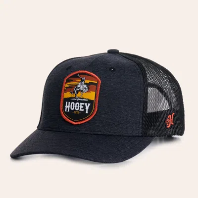 Hooey Charcoal & Black Cheyenne Logo Patch Curved Bill Trucker Cap