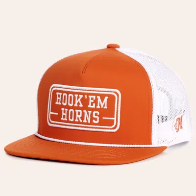 Hooey Collegiate Collection Burnt Orange Ut Hands Up Logo Patch Cap