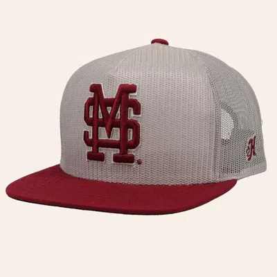 Hooey Collegiate Collection Gray & Maroon Ms Logo Flat Bill Cap