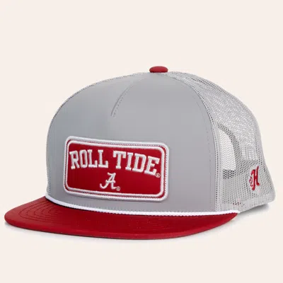 Hooey Collegiate Collection Gray & Red Bama Roll Tide Logo Cap