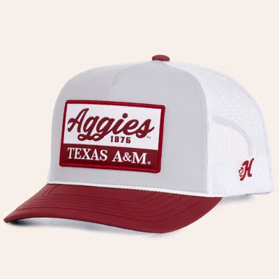 Hooey Collegiate Collection Gray White & Maroon A&m Aggies Curved Bill Patch Cap