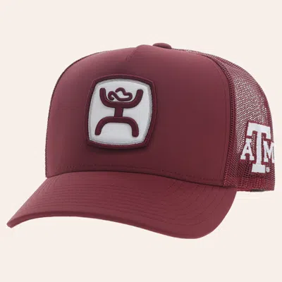 Hooey Collegiate Collection Maroon Tx A&m Hands Up Patch Curved Bill Cap In Burgundy
