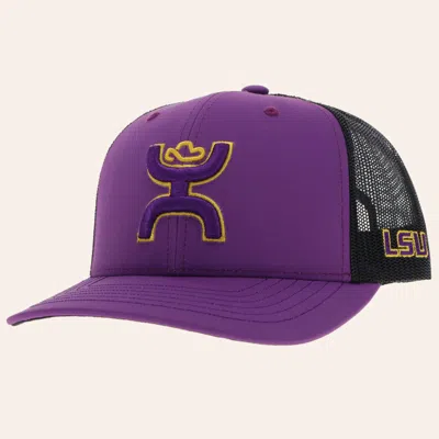 Hooey Collegiate Collection Purple & Black Lsu Hands Up Embroidered Logo Cap