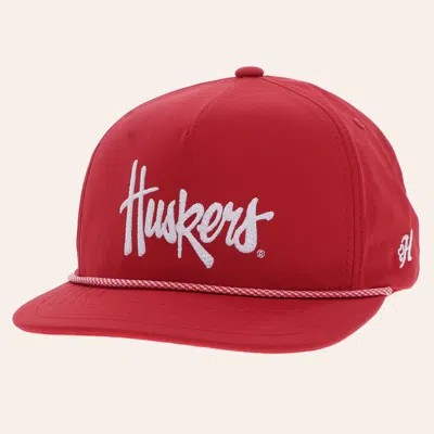 Hooey Collegiate Collection Red Nu Huskers Flat Bill Cap