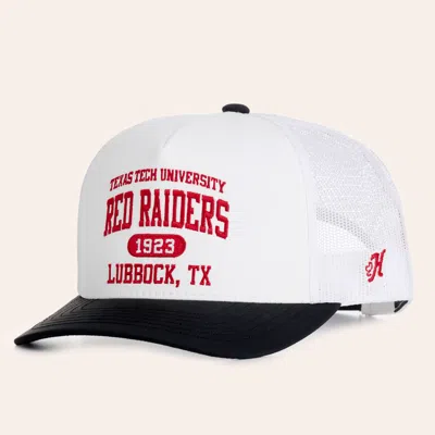 Hooey Collegiate Collection White & Black Texas Tech Curved Bill Trucker Cap