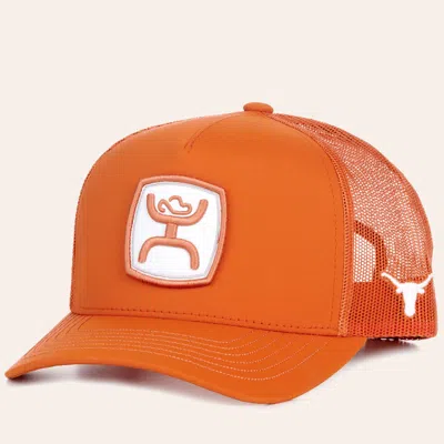 Hooey Collegiate Collection White & Burnt Orange Ut Hook 'em Logo Patch Cap