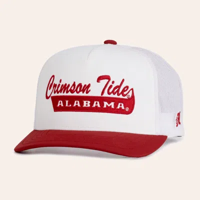 Hooey Collegiate Collection White & Crimson Bama Embroidered Curved Bill Cap