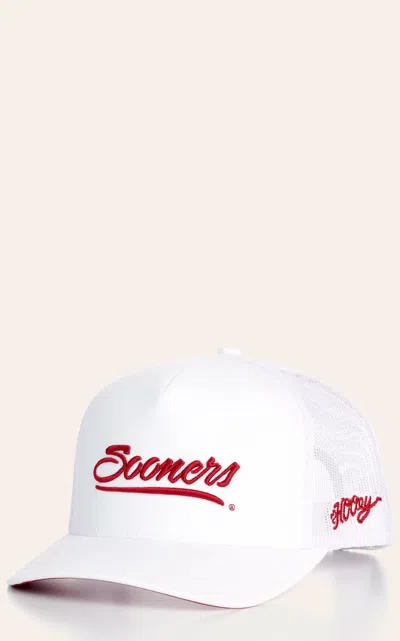 Hooey Collegiate Collection White & Embroidered Red Sooners Cap