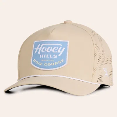 Hooey Cowboy Golf Tan & Blue Logo Patch Curved Bill Performance Cap In Brown