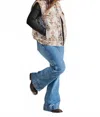 Hooey Cream Aztec Sherpa Lined Vest In Cream W/ Tan Aztec Print