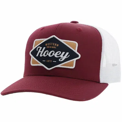 Hooey Diamond Hat In Red & White W/ Black/white/tan Patch In Multi