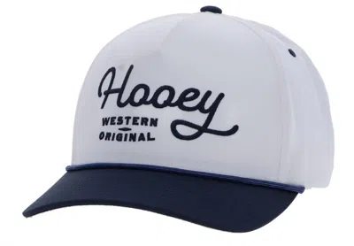 Hooey Five Panel Trucker Cap In White/navy In Gray