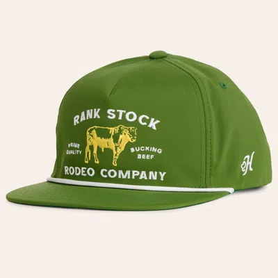 Hooey Green Rank Stock Embroidered Flat Bill Rope Cap