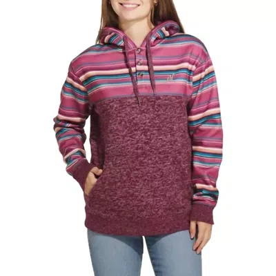 Hooey Jimmy Serape Hoodie In Maroon Serape In Pink