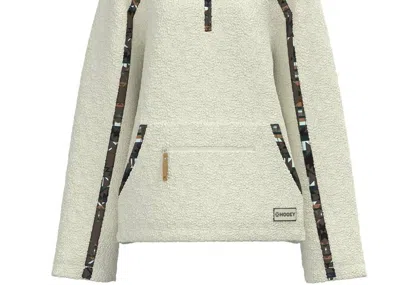 Hooey Ladies Sherpa Pullover In White W/ Pattern Accents In Multi