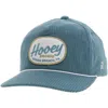 HOOEY LOCAL CORDUROY HAT IN TEAL W/ WHITE, TEAL, TAN PATCH