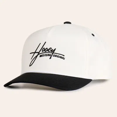 Hooey Mark Out White & Black Logo Embroidered Curved Bill Rope Cap