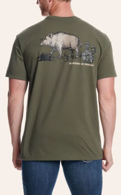Hooey Men's Army Green Javelina Graphic T-shirt