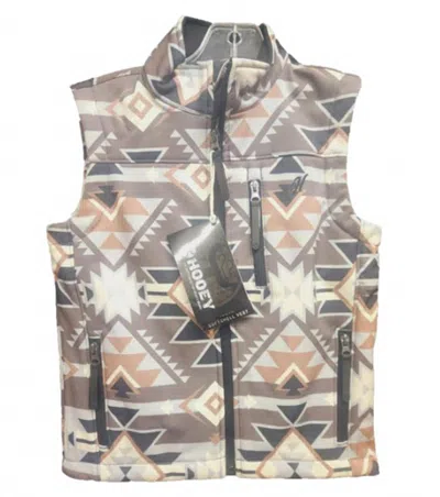 Hooey Men's Aztec Softshell Vest In Grey/multi In Neutral