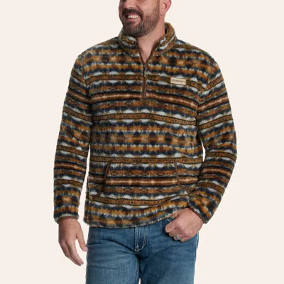 Hooey Men's Bozeman Tan Aztec Print Quarter Zip Fleece Sweater In Multi