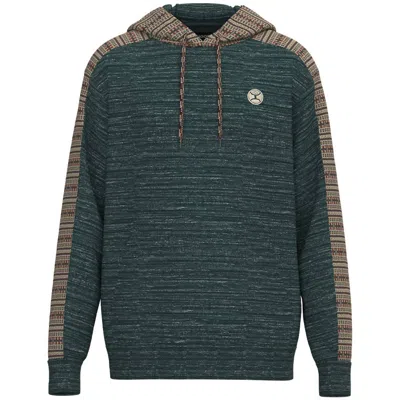 Hooey Men's Canyon Hoodie In Blue/tan In Green