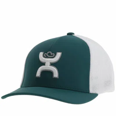 Hooey Men's Coach Flex Fit Trucker Cap In Teal & White In Green