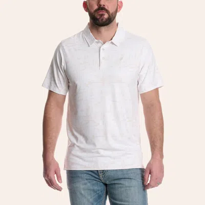 Hooey Men's Cream & Tan Desert Print Polo Shirt In White