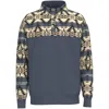 Hooey Men's Folkstone Lost Mine Aztec Pattern Pullover In Grey Blue In Blue