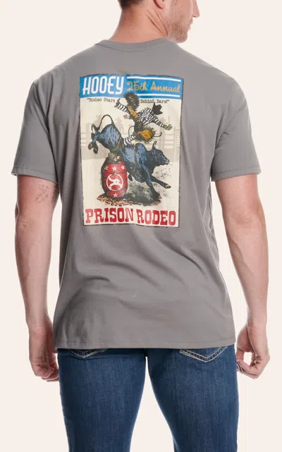 Hooey Men's Gray Prison Rodeo Cowboy Graphic T-shirt