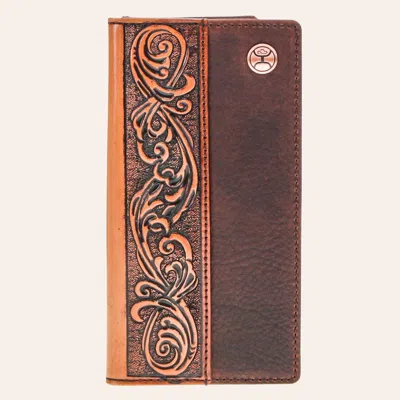 Hooey Men's Grayson Tan & Brown Floral Tooled Rodeo Wallet