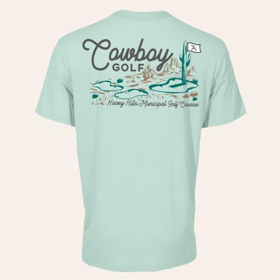 Hooey Men's  Hills Aqua Cowboy Golf Graphic T-shirt In Green