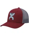 Hooey Men's  Maroon, Gray Sterling Trucker Snapback Hat In Maroon,gray