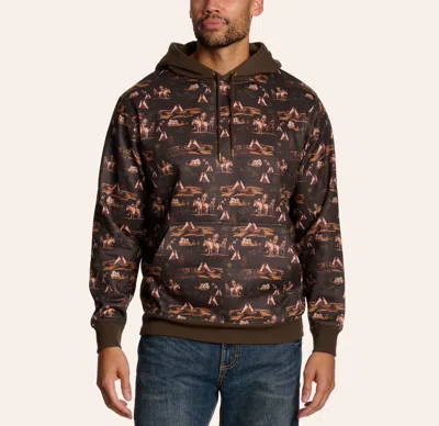 Hooey Men's Legendary Brown Comanche Print Hoodie