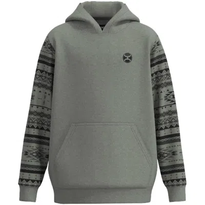 Hooey Men's Legendary Polar Fleece Hoody In Black/grey In Gray