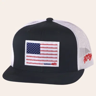 Hooey Men's Navy & White With A Liberty Roper Flag Patch & Hybrid Bill Cap In Black
