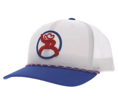 Hooey Men's Roughy Strap Patriot Rome Snapback Cap In White/blue