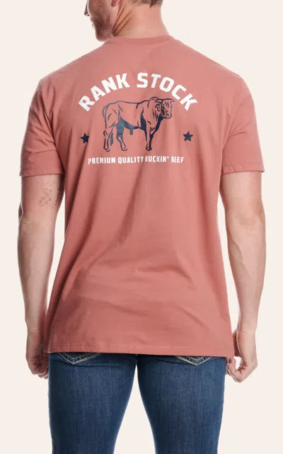 Hooey Men's Salmon Rank Stock Beef Graphic T-shirt In Pink