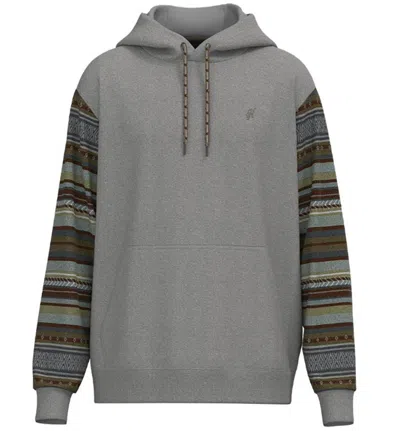 Hooey Men's Serape Polar Fleece Hoodie In Grey In Gray