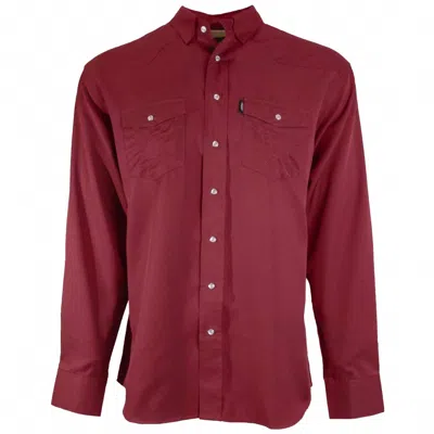 Hooey Men's Sol Long Sleeve Pearl Snap Shirt In Maroon In Brown
