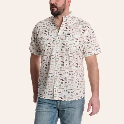 Hooey Men's Sol White Rodeo Print Pearl Snap Western Shirt In Multi