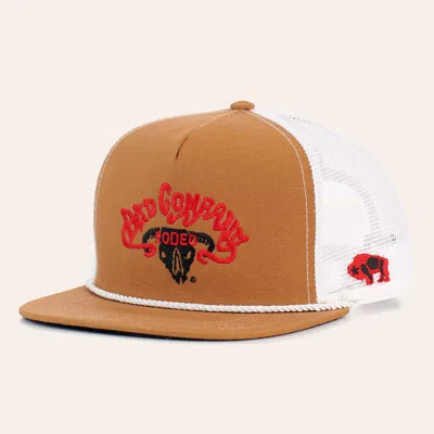 Hooey Men's Tan & White Embroidered Bad Company Logo Curved Bill Cap In Brown