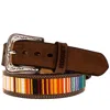 Hooey Men's Tarlow Beaded Serape Belt In Brown/multi In Brown