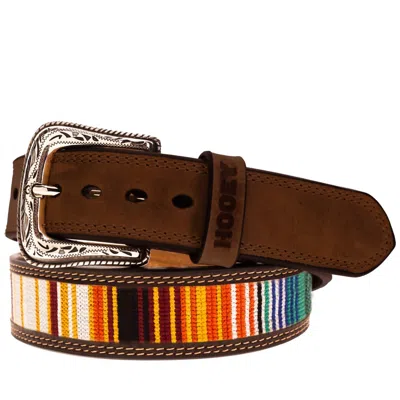 Hooey Men's Tarlow Beaded Serape Belt In Brown/multi