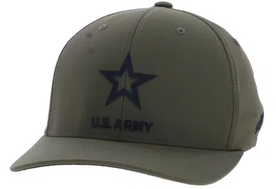 Hooey Men's Us Logo 6-panel Mid-profile Cap In Army Green